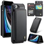 UFinetech iPhone 6/7/8 için Kılıf, iPhone SE (2. / 3. Nesil) Kılıf, Lüks Deri Cüzdan Destek Kartı Tutucu Kamera Ekran Koruması - İnce Dayanıklı Darbeye Dayanıklı Sert Kapak Çizilmez Tampon, Siyah