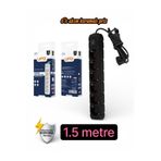 UFO Akım Korumalı 1.5 mt Kablolu Grup Priz Max 3500W 16 Amper Aşırı Yük Koruması 6lı Çoklu Priz Siyah