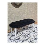 Ufo Oturak Bench - Beyaz Boyalı Telli Ayak - Oturak - Bench - Puf - Yatak Ucu Pufu Siyah Renk 100 X 50 Boyut/Ebat