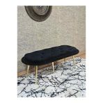 Ufo Oturak Bench - Gold Kaplama Sivriltme Ayak - Oturak - Bench - Puf - Yatak Ucu Pufu Siyah Renk 100 X 50 Boyut/Ebat