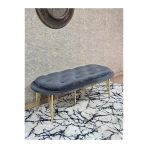 Ufo Oturak Bench - Gold Kaplama Telli Ayak - Oturak - Bench - Puf - Yatak Ucu Pufu Füme Renk 100 X 50 Boyut/Ebat
