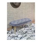 Ufo Oturak Bench - Gold Kaplama Telli Ayak - Oturak - Bench - Puf - Yatak Ucu Pufu Gri Renk 100 X 50 Boyut/Ebat
