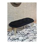 Ufo Oturak Bench - Gold Kaplama Telli Ayak - Oturak - Bench - Puf - Yatak Ucu Pufu Siyah Renk 100 X 50 Boyut/Ebat