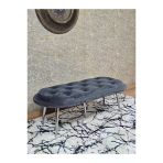 Ufo Oturak Bench - Krom Kaplama Sivriltme Ayak - Oturak - Bench - Puf - Yatak Ucu Pufu Füme Renk 100 X 50 Boyut/Ebat