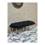 Ufo Oturak Bench - Krom Kaplama Sivriltme Ayak - Oturak - Bench - Puf - Yatak Ucu Pufu Siyah Renk 100 X 50 Boyut/Ebat