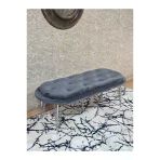 Ufo Oturak Bench - Krom Kaplama Telli Ayak - Oturak - Bench - Puf - Yatak Ucu Pufu Füme Renk 100 X 50 Boyut/Ebat