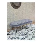 Ufo Oturak Bench - Krom Kaplama Telli Ayak - Oturak - Bench - Puf - Yatak Ucu Pufu Gri Renk 100 X 50 Boyut/Ebat