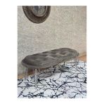 Ufo Oturak Bench - Krom Kaplama Telli Ayak - Oturak - Bench - Puf - Yatak Ucu Pufu Kahverengi Renk 100 X 50 Boyut/Ebat