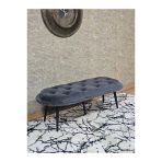 Ufo Oturak Bench - Siyah Boyalı Sivriltme Ayak - Oturak - Bench - Puf - Yatak Ucu Pufu Füme Renk 100 X 50 Boyut/Ebat