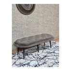 Ufo Oturak Bench - Siyah Boyalı Sivriltme Ayak - Oturak - Bench - Puf - Yatak Ucu Pufu Kahverengi Renk 100 X 50 Boyut/Ebat