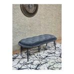 Ufo Oturak Bench - Siyah Boyalı Telli Ayak - Oturak - Bench - Puf - Yatak Ucu Pufu Füme Renk 100 X 50 Boyut/Ebat