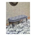 Ufo Oturak Bench - Siyah Boyalı Telli Ayak - Oturak - Bench - Puf - Yatak Ucu Pufu Gri Renk 100 X 50 Boyut/Ebat