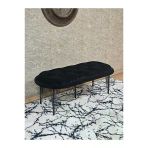 Ufo Oturak Bench - Siyah Boyalı Telli Ayak - Oturak - Bench - Puf - Yatak Ucu Pufu Siyah Renk 100 X 50 Boyut/Ebat