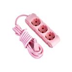 Ufo Pembe Renkli Üçlü Priz 3 Mt 7007 P3Pembe