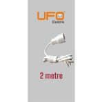 UFO Tekli grup priz (((beyaz renk))) 2 mt kablolu (1.sınıf kaliteli) seyyar uzatma kablosu