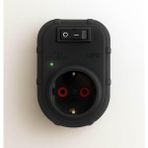 UFO Yeni Tekli Akım Korumalı Anahtarlı Topraklı Priz, Sürekli Koruma, 16A 250V, Max 3500W Aşırı Yük Koruması (Siyah)