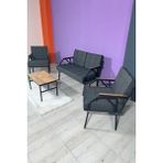 UFUK HOME Aşkın 211 Sehpalı Antrasit Fermuarlı Bahçe Balkon Takımı, Cafe, Salon - Metal Kanepe Koltuk Takımı