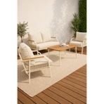 UFUK HOME DAİSY Krem 211 Masalı Krem Bahçe Mobilya Seti Balkon Teras Oturma Grubu Dış Mekan Şık Tasarım