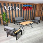 Ufuk Home Kavacık 2 1 1 Bahçe Mobilyası Gri Metal Balkon Takımı ile Modern Konfor