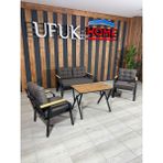 Ufuk Home Kavacık 2 1 1 Masa Bahçe Mobilyası, Balkon Çay Seti, Bahçe Koltuk Takımı, Balkon Takımı - Kahverengi