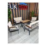 UFUK HOME Kavacık 2211 Masalı Krem Fermuarlı Bahçe Balkon Takımı, Salon, Teras- Metal Çay Seti