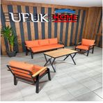 Ufuk Home Kavacık 3+1+1 Turuncu Renk Masalı Bahçe Mobilya Takımı