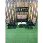 Ufuk Home Linda 2+1+1 Metal Sehpalı Bahçe Takımı, Şık Balkon Takımı Dayanıklı Iç ve Dış Mekan Kullanımı Için Modern Cafe Mobilyası, Konforlu Balkon Koltuk Takımı ,su Geçirmez Minderler Uzun Ömürlü Metal Iskelet - Renkli