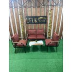 Ufuk Home Linda 2+1+1 Sehpalı Bahçe Takımı, Balkon Takımı, Cafe Mobilyası, Balkon Koltuk Takımı - Kırmızı