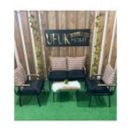 Ufuk Home Linda 2+1+1 Sehpalı Bahçe Takımı, Çiçek Kombin Balkon Takımı, Cafe Mobilyası, Balkon Koltuk Takımı - Haki