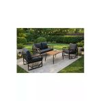 Ufuk Home Violet Antrasit 2+1+1 Masalı Antrasit Bahçe Oturma Seti + Masa – Bahçe, Balkon, Cafe Metal Takımı