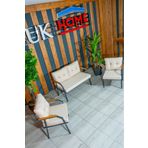 UFUK HOME Zeyd 211 Krem Fermuarlı Bahçe Balkon Takımı, Salon - Metal Kanepe Koltuk Takımı