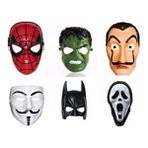 Ufuk Şaka Oyunları Merkezi Limitless Trade 6 Adet Maske Örümcek Adam Çiğlık Salvador Vandetta Batman ve Hulk Maskesi - Standart - Renkli