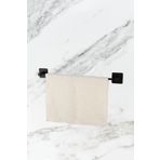 UG Home Siyah Kare Yapışkanlı Uzun Havluluk Banyo Askısı