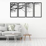 UGJSH Metal Duvar Dekoru, Metal Ağaç Duvar Sanatı, 4 Panel Hayat Ağacı Dekoru, Ağaç Tabelası, Metal Ağaç Dekorasyonu, Metal Duvar Sanatı, Ev Dekorasyonu (47" G x 24" Y / 120x60 cm)