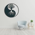 UGJSH Metal Yin Yang Dekoru, Hayat Ağacı Duvar Dekorasyonu, Metal Duvar Sanatı, Duvara Asma, Ev Ofis Oturma Odası Dekoru, Metal Ağaç Sanatı, Metal Duvar Dekoru (28" G x 28" Y / 72x72 cm)