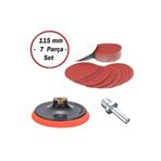 Ugr Cırt Zımpara Seti Spiral Taşlama Matkap Uyumlu + Matkap Aparatı 115 mm (7 Parça)