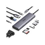 Ugreen 10IN1 Type-c To 3 Usb 3.0 4K/30Hz Hdmı Vga Gigabit Ethernet Aux Sd Tf Kart Okuyucu Çoklayıcı Hub