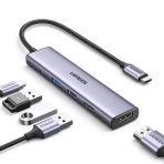 Ugreen 15495 Cm478 Revedok Usb-C To 5 İn 1 4K Hdmı Usb 3.0 100W Pd Usb Hub Çoklayıcı