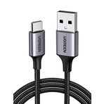 UGREEN 2.0 A USB-A & USB-C Örgülü Şarj ve Data Kablosu, 25 Santimetre, Siyah, 60124