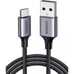 Ugreen 2.0 Usb-A & Usb-C Örgülü Şarj Data Kablosu, 1 Metre, Siyah, 60126