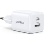 UGREEN 20W GaN Hızlı Şarj Cihazı Type-C QC PD 1xUSB-C, 1xUSB-A, Beyaz