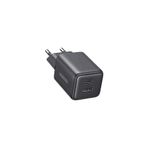 Ugreen 20W GaN Type-C QC PD 1xUSB-C, 1xUSB-A Hızlı Şarj Cihazı Siyah, 65737