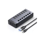 Ugreen 30778 7 Port 5Gbps (Usb 3.0 Bağlantı Noktasında) Aktarım Hızı Hub Çoklayıcı Ve Şarj İstasyonu