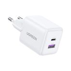 Ugreen 30W GaN Hızlı Şarj Cihazı 2 Portlu, 1xUSB-A, 1xUSB-C, Siyah, 65015