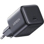 Ugreen 30W Gan Usb-C Tek Portlu Hızlı Şarj Cihazı - Gri - Siyah