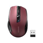 Ugreen 4.000 DPI Ergonomik Sessiz Kablosuz Optik Mouse Kırmızı, 25752