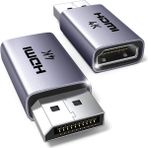 Ugreen 4K Displayport 1.2 Male To HDMI 1.4 Female 2-Paket Dönüştürücü Adaptör, 55935 - Gri