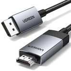 UGREEN 4K@60Hz DisplayPort HDMI Kablosu Tek Yönlü DP 1.2 - HDMI 2.0 Kablosu HDR Aktif Alüminyum Örgülü DP'den HDMI'ya Dönüştürücü Çoklu Ekran için Monitör, Projektör, Dell, Lenovo (1M) ile Uyumlu