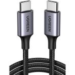 Ugreen 50150 1 mt Siyah USB-C 60W 3A QC PD Örgülü Hızlı Şarj Kablosu
