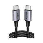 Ugreen 50150 1 mt Siyah USB-C 60W 3A QC PD Örgülü Hızlı Şarj Kablosu